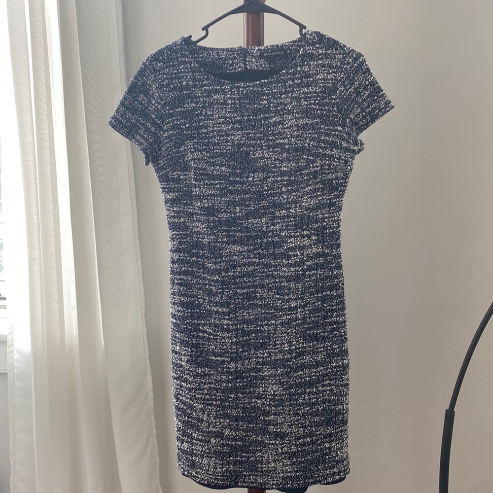 Banana republic blue marled short sleeved office work dress